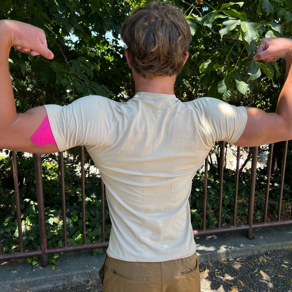 ALPHALETE MEN NUDE BEIGE WORKOUT T SHIRT WORKOUT GYM SHIRT LIGHTWEIGHT GYM SPORT - Picture 12 of 16